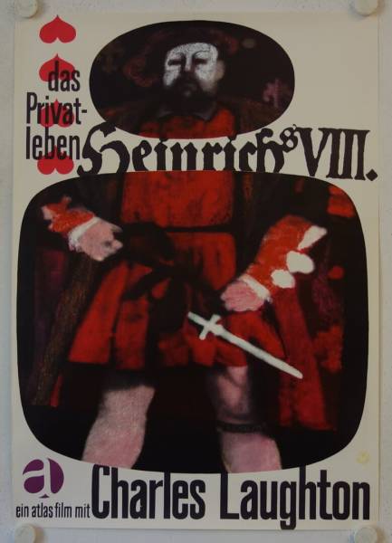Das Privatleben Heinrichs VIII. originales deutsches Filmplakat (R60s)